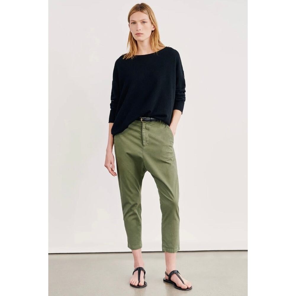 Nili Lotan Paris Pants Camo Green Cotton Size 00 New - Picture 2 of 9